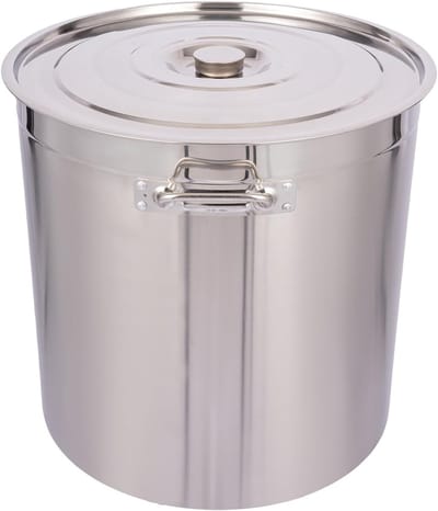 Grote Soeppan - Kookpan Braadpan - Groot Koken - Koudmetalen Handgrepen - 98 Liter - Zilver