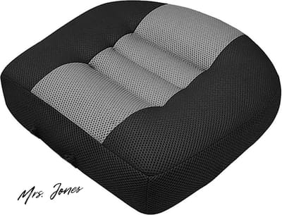 Mrs. Jones Autostoelkussen verhoging gezichtsveld 47 inch stoelverhoging volwassenen auto 3D ademende mesh antislip zitkussens handvat (zwart/wit) .
