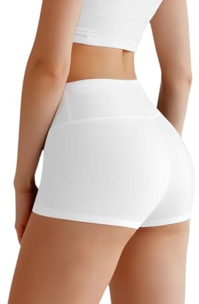 Dames sportshorts met hoge taille - Elastische workout shorts voor yoga en fitness