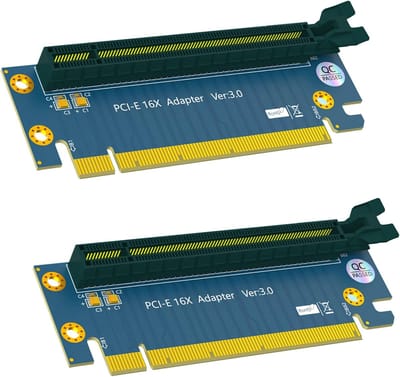 Riser Kaart - GPU Verlengadapter - PC Bouwen - 90 Graden Hoek - 11.4cm - Zwart