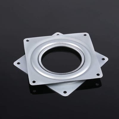 Famanu - 4 Inch Vierkante Lazy Susan Draaitafel Lagers Gegalvaniseerd Staal Roterende Lager Kwartelplaat Voor Tv Rack Computer Monitor Draaitafels