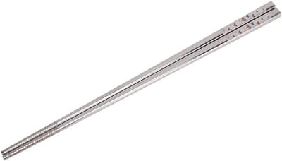 Chopsticks voor Koreaanse en Japanse gerechten - RVS met bloemmotief, eco-vriendelijk en vaatwasserbestendig, ideaal voor dineren en keukengebruik