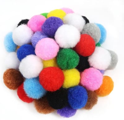 50 Stuks Fluffy Pompoms 25mm in Diverse Kleuren voor Creatieve DIY Knutselprojecten en Decoraties