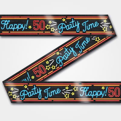 Paperdreams - Neon Party Tape - Happy 50 (12 m)