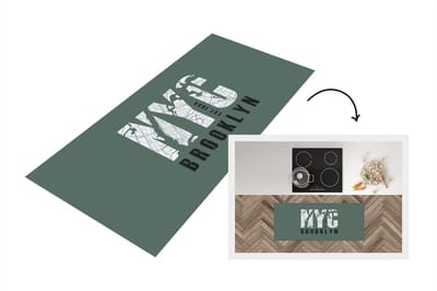 Keukenloper - Loper keuken - New York - Groen - NYC - 120x50 cm - Keukenloper vinyl