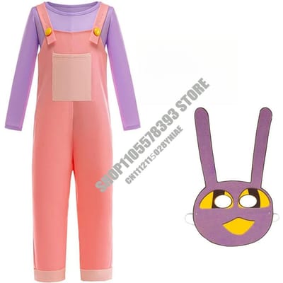 Anime Amazing Digital Circus Cosplay Pakken Cartoon Pomni Raghata Jax Caine Cosplay Kostuum Jumpsuit Halloween 110 pink