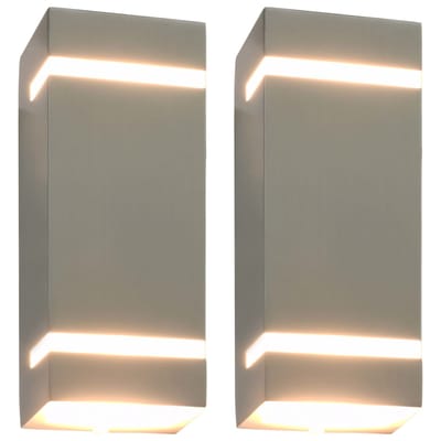 vidaXL Buitenwandlampen 2 st 35 W rechthoekig zilverkleurig