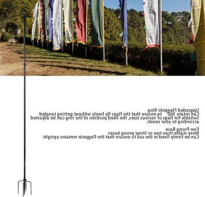 Hoogwaardige 10 Ft Buiten Flagpole met Extra Dikke Basis en RVS Houder voor Tuin en Huis