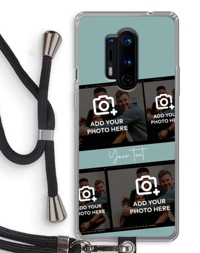 Gepersonaliseerd - Case Company® - Hoesje met koord geschikt voor OnePlus 8 Pro hoesje met Koord - Filmrol N°2 - Telefoonhoesje met Zwart Koord - Bescherming aan alle Kanten en Over de Schermrand