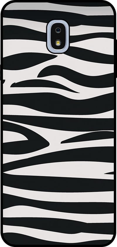 Smartphonica Telefoonhoesje Geschikt voor Samsung Galaxy J7 2018 met zebra opdruk - TPU backcover case zebra design - Zwart Wit geschikt voor Samsung Galaxy J7 2018