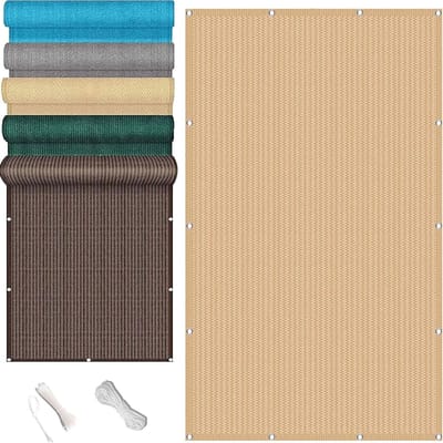 Privacyscherm Balkon - Inkijkbescherming Hek - Zonwering Tuin - Scheurvast Ademend - 50 x 280 cm - Zandgeel