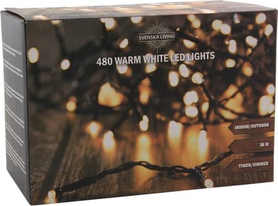 Svenska Living Kerstverlichting - 480 led lampjes - warm wit - 3600 cm - timer - dimmer