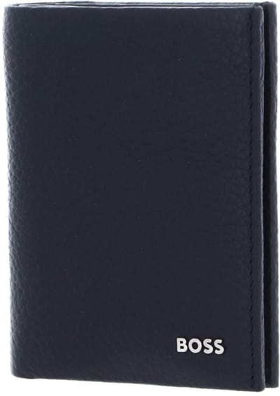 BOSS Leren Kaarthoes New Crosstown Card Case Dark Blue Donkerblauw