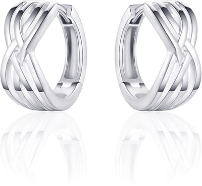 Jewels Inc. - Oorbellen - Oorringen Fantasie - 16mmØ - 7mm Breed - Gerhodineerd Zilver 925