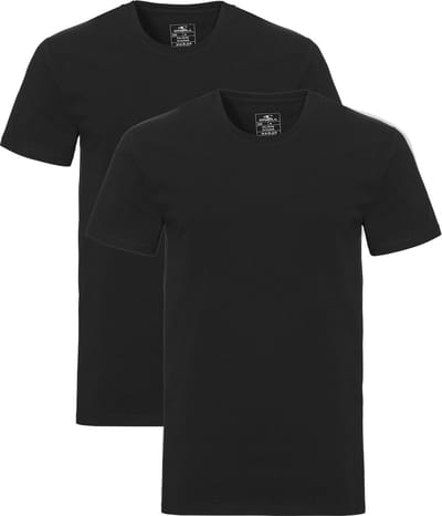 O'Neill Heren Ondershirt Katoen T-shirt Ronde Hals 2-Pack Zwart - Maat XXL