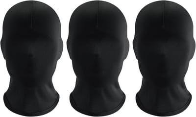Solidchoice - 3 Stuks Zwart Volgelaatsmasker - Volledige Gezicht Cover voor Halloween