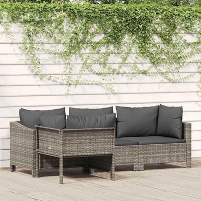 Luxe XL Tuinset van Handgeweven Bruin PE-Rattan met Waterafstotende Kussens en Stevig Stalen Frame voor Tuin, Terras en Veranda – Maat M
