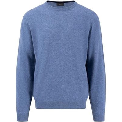 Fynch-Hatton Trui O-Neck Cashmere Uni Color Cloud Blue / male