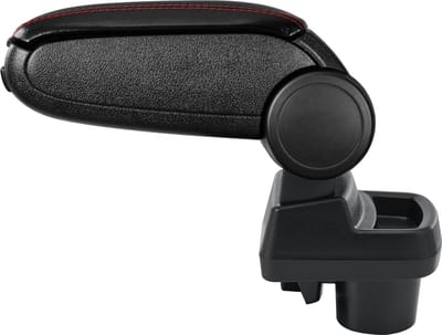 Armsteun voor Opel Corsa F vanaf 2019 kunstleer zwart met rood stiksel pro.tec