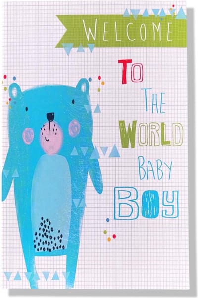 Baby Boy - Luxe Geboortekaartje Jongen - 12x17cm - Gevouwen wenskaart met envelop