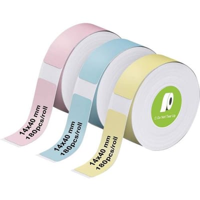 Olympia OL 6314 Thermische Labels - Etiketten - 180 Stuks - Rose/Geel/Blauw - Thuis/ Hobby/ Kantoor - voor Olympia Thermische Label Printer P22-serie - 3-Pack