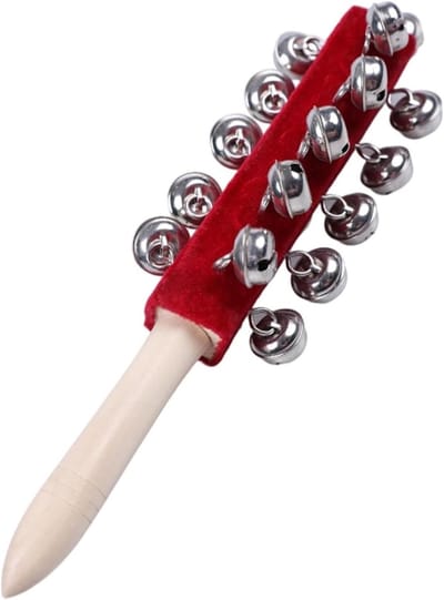 Houten Rammelaar - Muziek Speelgoed - Muziek Educatie - Zacht Houten Geluid - 21.5 cm - Natuurlijk Hout