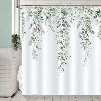 Douchegordijn 180x180cm - Eucalyptus bladeren - Waterdicht en schimmelwerend - Creëer een rustgevende sfeer - ShopVlot