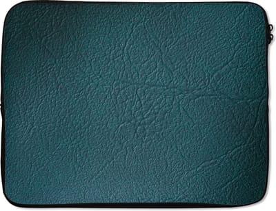 Laptophoes 17 inch - Leer - Lederlook - Groen - Blauw - Laptop sleeve - Binnenmaat 41x28 cm - Zwarte achterkant - Back to school spullen - Schoolspullen jongens en meisjes middelbare school - Macbook air hoes - Chromebook sleeve