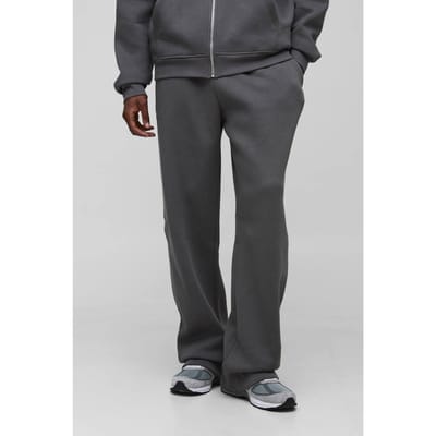 Lange Basic Joggers met Rechte Pijpen | Charcoal | Size Small