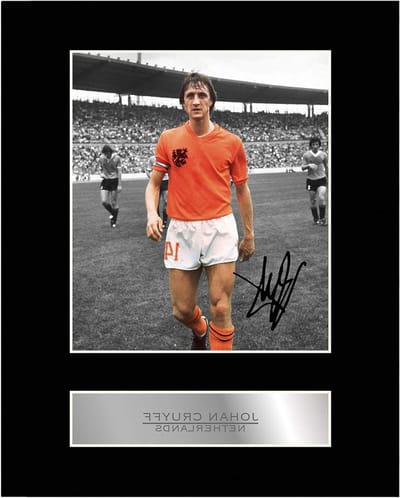 Johan Cruyff Foto Display - Gesigneerde Foto Sport Memorabilia - Woonkamer Decoratie - Digitaal Voorgedrukte Handtekening