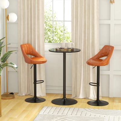 Pugsdrly Bartafel, statafel, tafel voor 2 personen, 60 x 60 x 102 cm, zwart