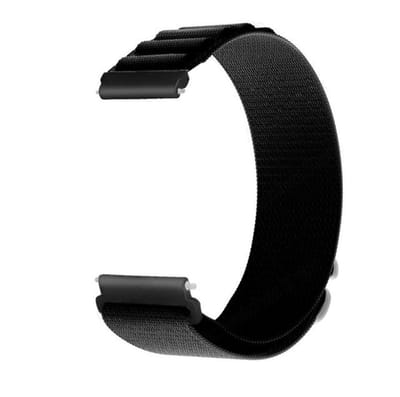 Nylon bandje - geschikt voor Garmin Venu (2 Plus) / Venu SQ (2) / Vivomove (Style - Sport) / Vivoactive 3 / 5 / 6 / Forerunner 55 / 165 / 245 / 645 / 570 - 42mm - loop - zwart