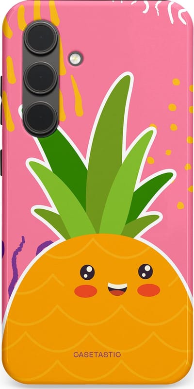 Casetastic Hoesje Geschikt voor Samsung S24 - Stijlvolle Beschermende Duo-layer Case - Zoete Ananasdroom
