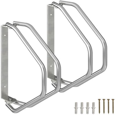Doodadeals® 2-Pack Fietsenrek – 180° Draaibaar Fietsen Rek Muurbeugel – Weerbestendig Staal Zilver – 32,5 x 9 x 28,5 cm