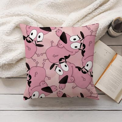 Housse de coussin C-Courage le C-Lâche-S Chien Décoration de Maison Housse de Coussin Convient Pour Chambre à Coucher Voiture Bureau Canapé 45x45cm