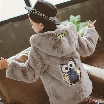 Kinderkleding Meisjes Winterkleding Truien van Bont Katoenen Jassen met Dikke Velours Jassen 120