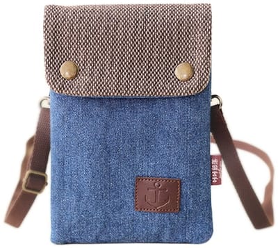 Dailygoods- Schoudertas Unisex Jeans - Crossbodytas - Mobiele Telefoon Case - Anti-diefstal - Kaartenmap - Inclusief Schouderband - Crossbody Tas