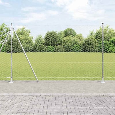 vidaXL zeshoekig gaashek met betonnen voetstuk 10 x 1,6 m Mesh