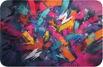 Badmat 60x40 cm - Antislip - Abstract - Explosie - Neonkleuren - Badmatten voor badkamer - Badkamermat - Douchemat - Badkamer mat
