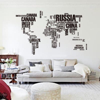Wereldkaart Design Muursticker 190 x 116 cm