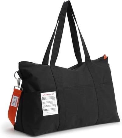 Duffle Bag voor Dames en Heren - Sporttas, Reistas, Weekendtas, Lichtgewicht Schoudertas met Opbergruimte, Zwart