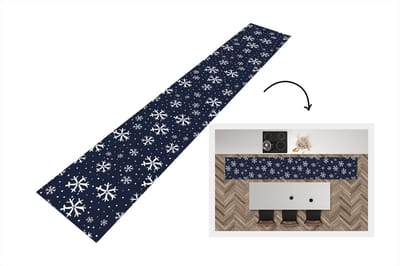 Keukenloper - Loper keuken - Winter - Sneeuwvlok - Patronen - 300x50 cm - Keukenloper vinyl