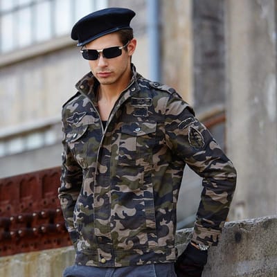 Veste militaire camouflage européenne et américaine pour homme, décontractée, ample, en coton délavé M gray