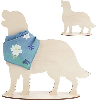 Dailygoods- Hond Display Stand Houten - Labrador Silhouet - Sjaalhouder - Multifunctioneel Dienblad - Dierenwinkel Decor - 36,8 x 10 x 34 cm - Hondendisplay