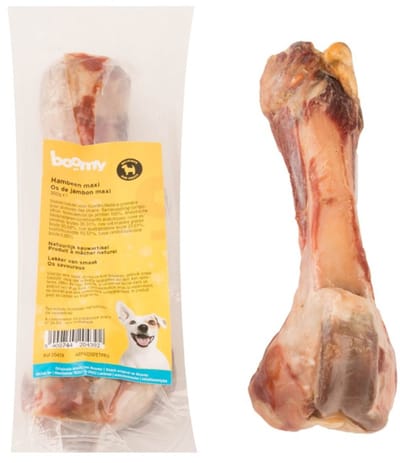 Boomy - Hambeen Maxi – Natuurlijke hondensnacks voor extreme kauwers – Groot kauwbeen vol smaak – Kauwbotten hond - 2 x 300g