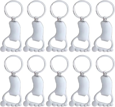 Set van 10 Draagbare Sleutelhanger Flessenopeners - Lichtgewicht en Duurzaam voor Bar, Keuken en Buitenactiviteiten