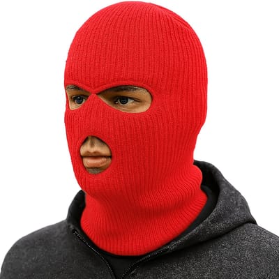 Facemask - Sportmuts - Driegats Muts - Skimuts -  Bivak - Balaclava - Rood - One Size