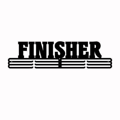 Finisher Medaillehanger 3bars zwarte coating - staal - (70cm breed) - Nederlands product - sportcadeau - medalhanger - medailles - marathon - muurdecoratie