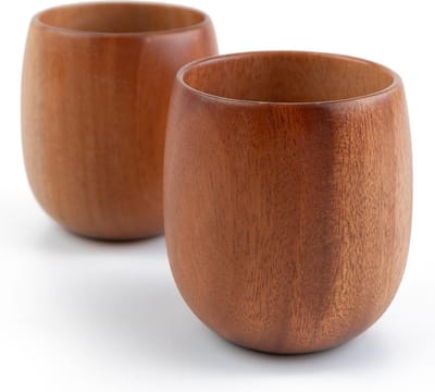 Khaya - set houten bekers - Japans theekopje - eco-vriendelijk - vegan