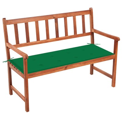 vidaXL - Tuinbank - met - kussen - 120 - cm - massief - acaciahout